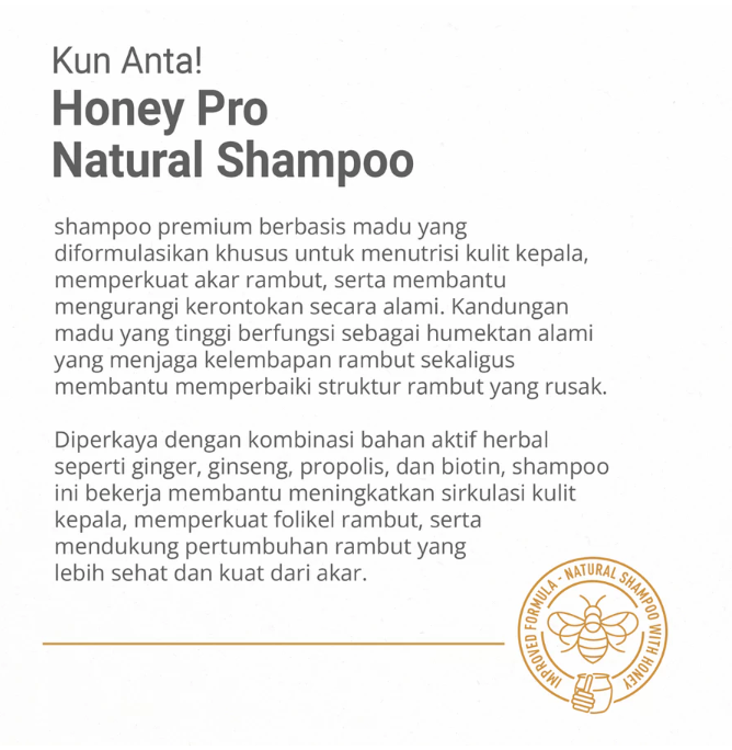 Kun Anta Indonesia Kun Anta! Honey Pro Natural Shampoo