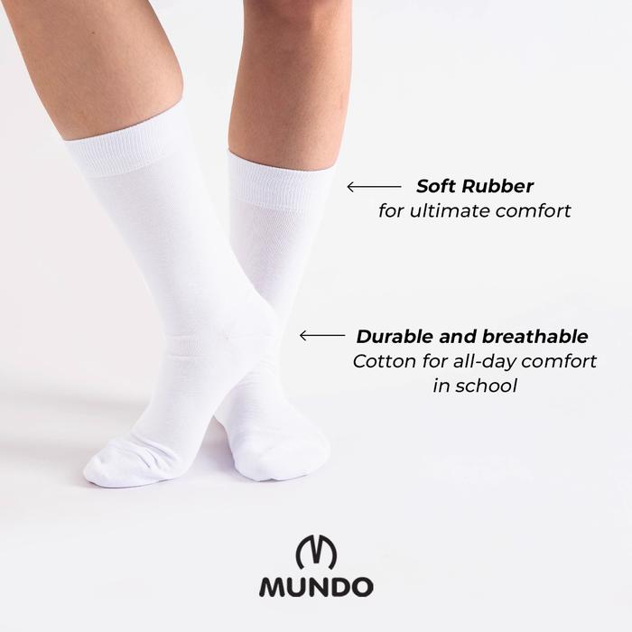 MUNDO School Sock Basic Knee White 2