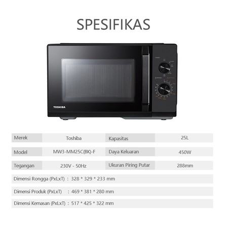 Toshiba Toshiba Microwave Oven 25L  MW3-MM25C(BK)-F