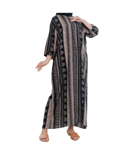 Shebia Daster Motif Salur Lengan 3/4