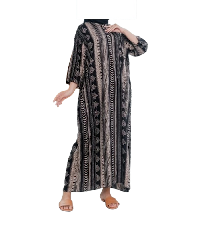 Shebia Daster Motif Salur Lengan 3/4 1