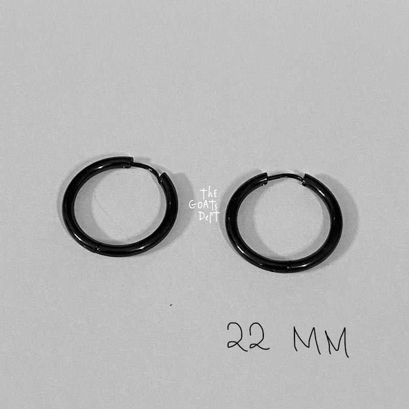 The Goats Dept Stainless Black Loop Earring 5