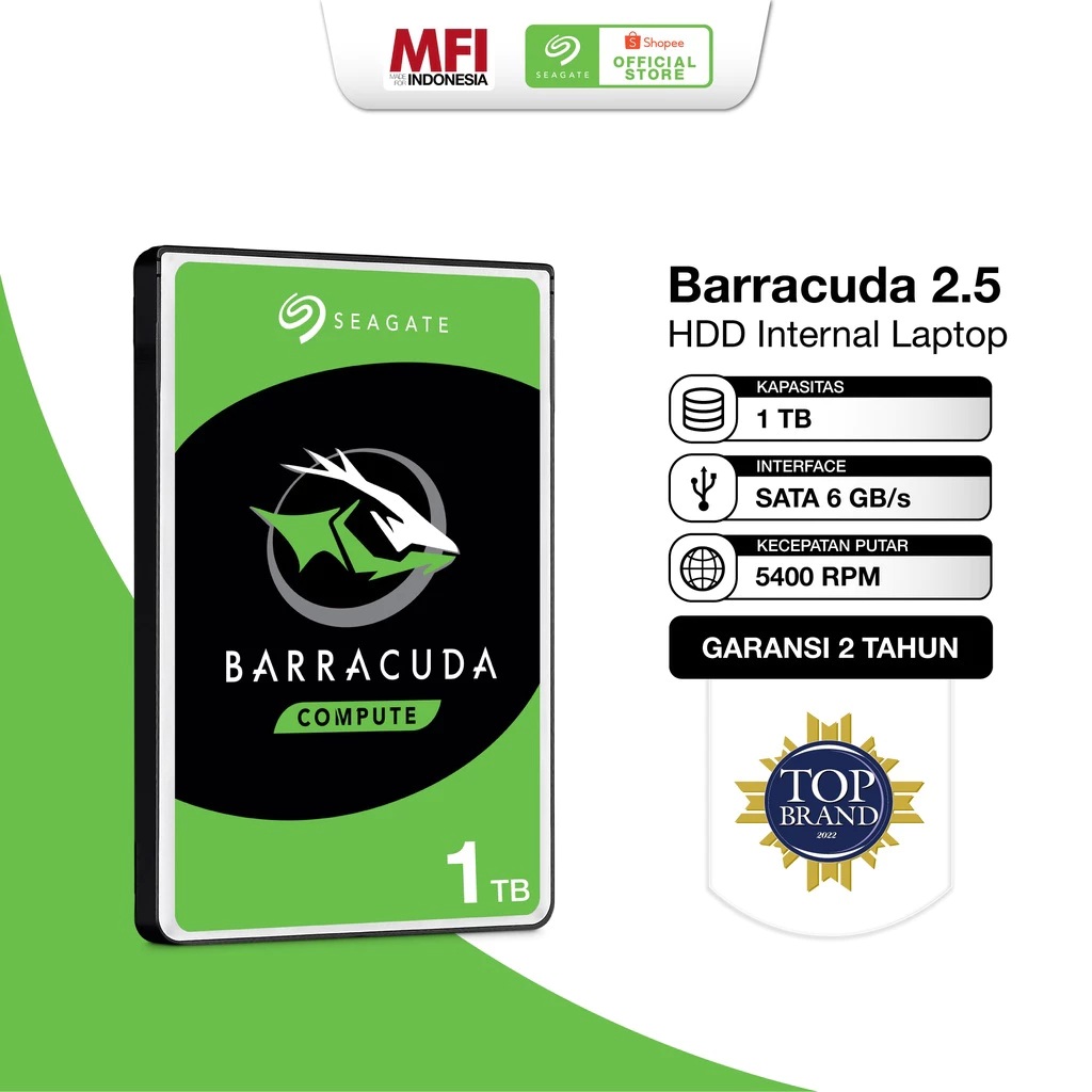 Seagate Technology Seagate BarraCuda Harddisk Internal Laptop 1 TB