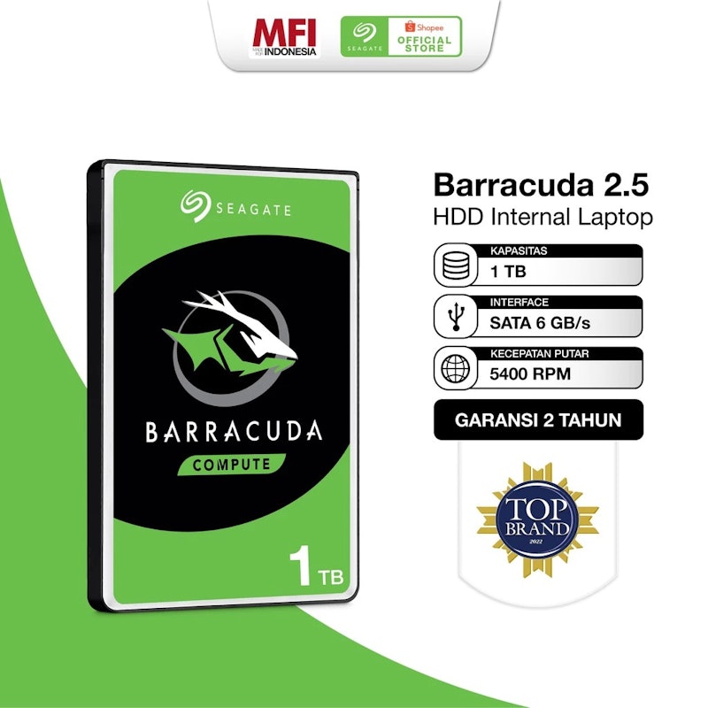 Seagate BarraCuda Harddisk Internal Laptop 1 TB 5