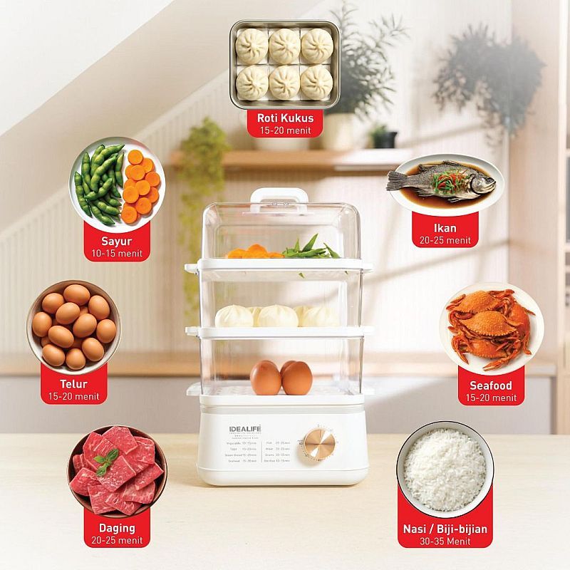 Idealife Makmur IDEALIFE Food Steamer 3 Layer FS-1801
