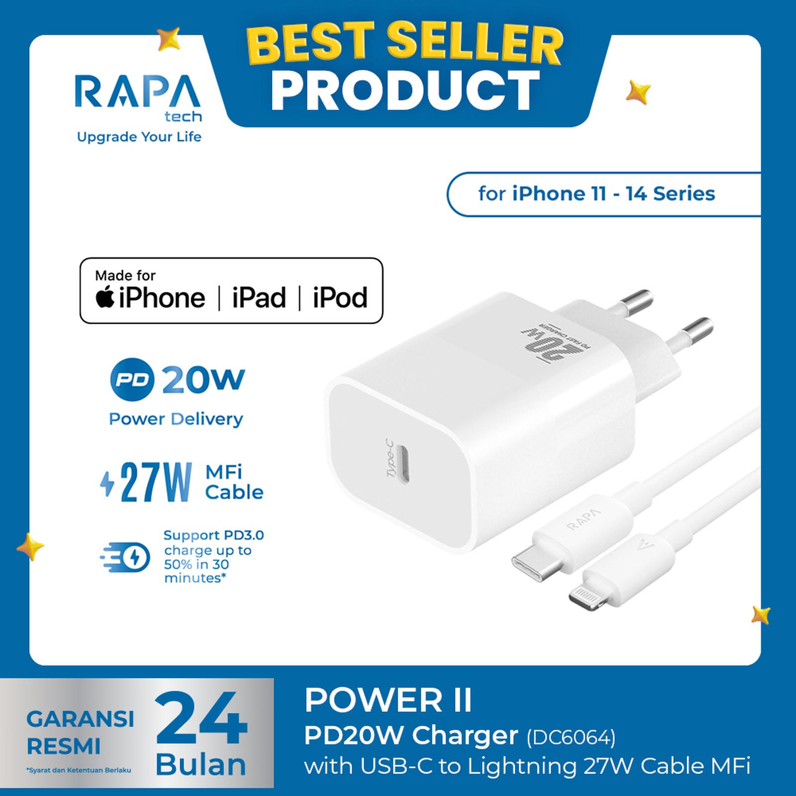 RAPAtech RAPAtech Power Mini GaN with USB-C to USB-C 60W Cable CH5023