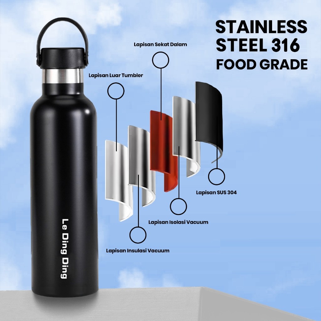 Expand Global Indo Le Ding Ding Tumbler Stainless Steel Bottle 1 Liter