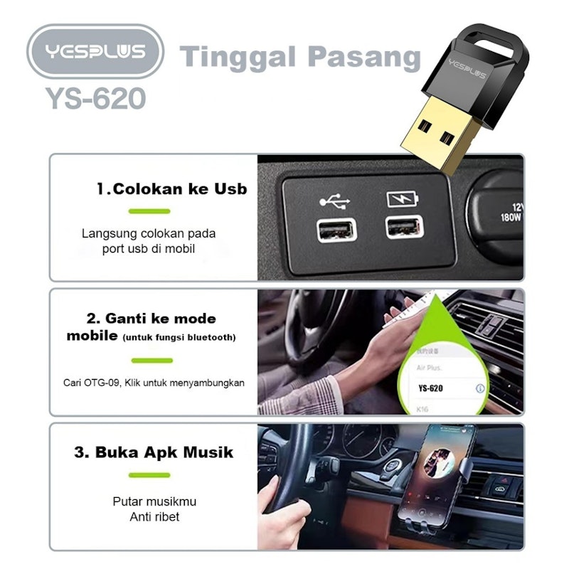 YESPLUS Receiver Wireless Bluetooth 5.3 4