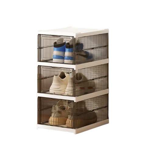 XMVP Rak Sepatu Lipat Anti Debu 3 Tingkat