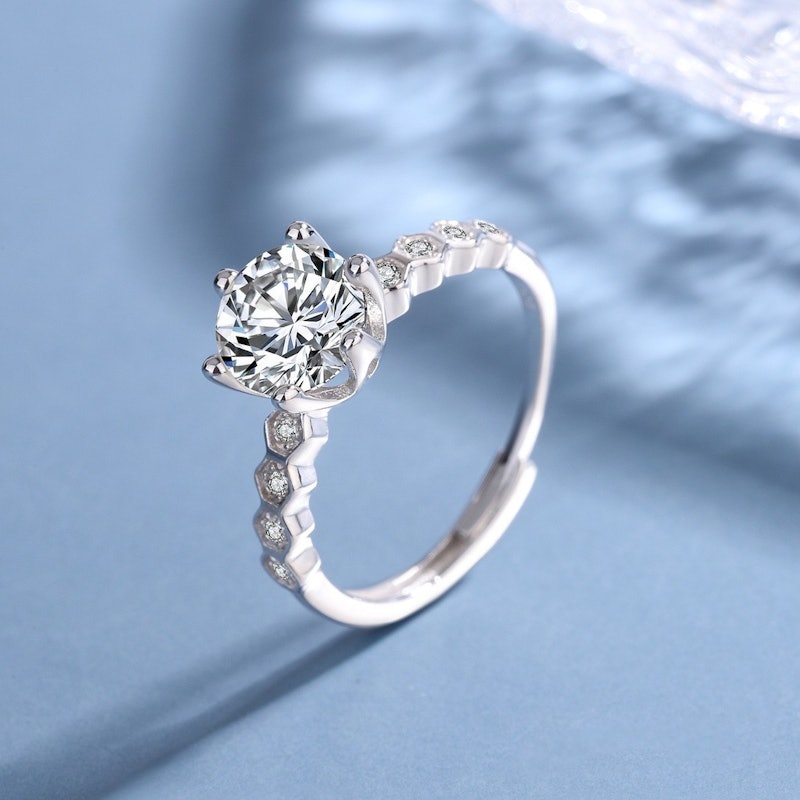Lore Jewellery Hexagonal Moissanite Ring 2