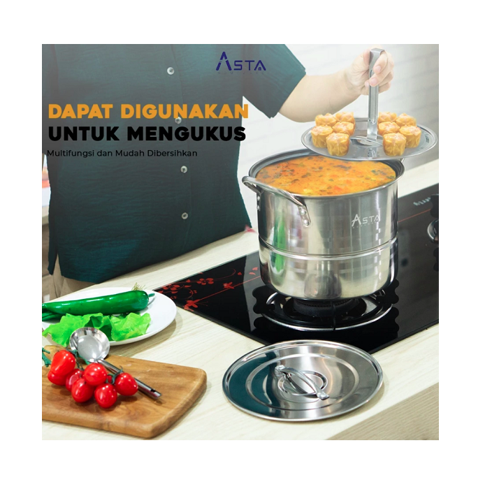  Asta Dandang Kukus Stainless Steel 27 cm