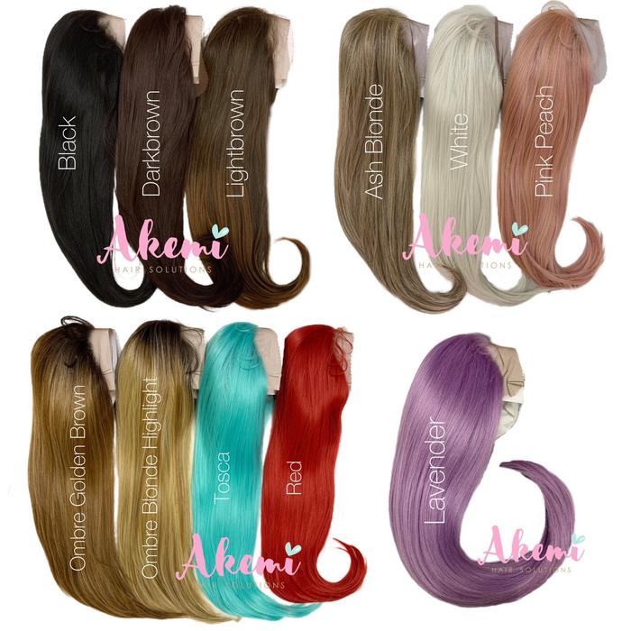  Akemi Half Lace Basic Wig Lurus 60 cm Dark Brown