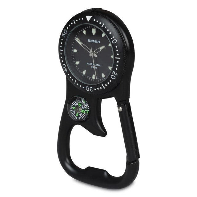 CARABINER COMPASS WATCH BLACK