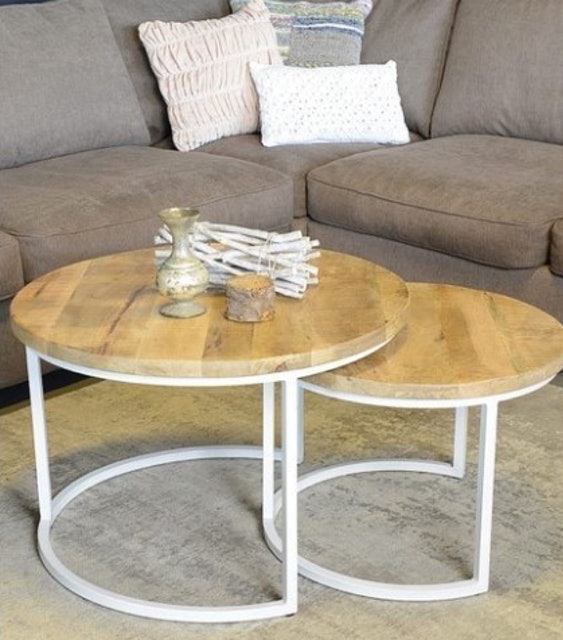 BengkelKita.id Meja Tamu Minimalis Bulat 1 Set