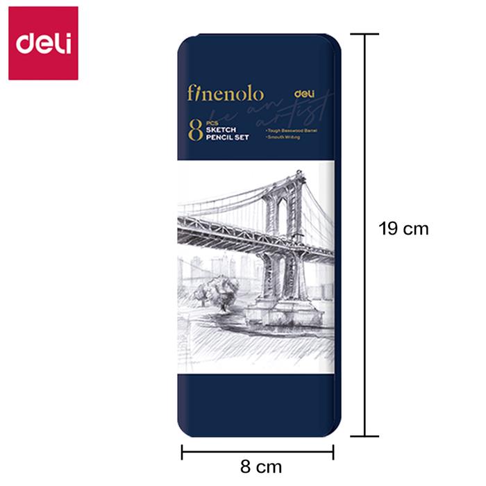 Deli 8 Pcs Sketch Pencil Set 4