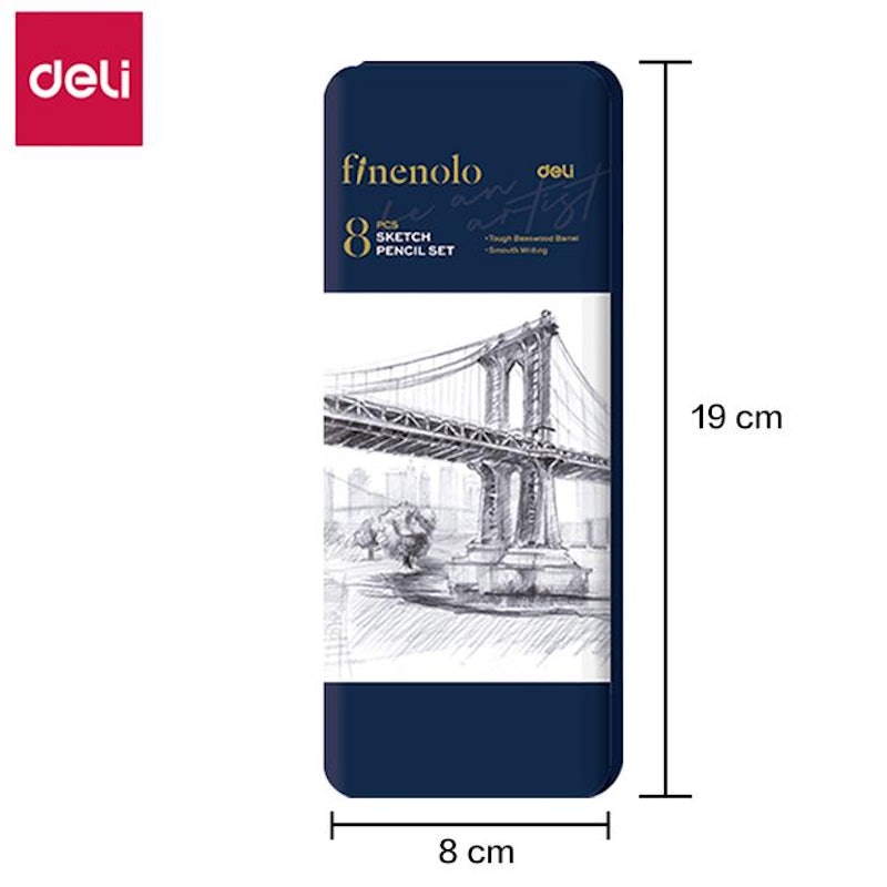 Deli 8 Pcs Sketch Pencil Set 4