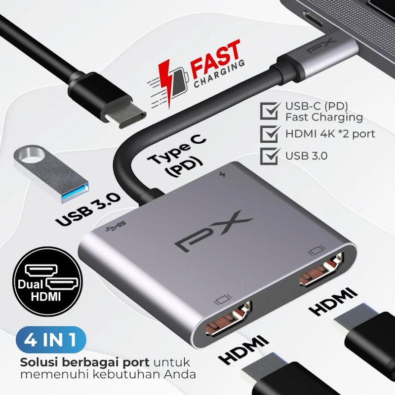 PX USB Type C 3.1 Hub Converter 4 in 1 5