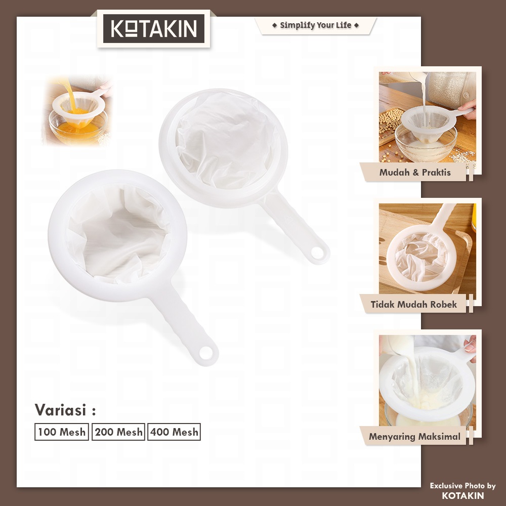 KOTAKIN Saringan Kain Nilon 400 Mesh