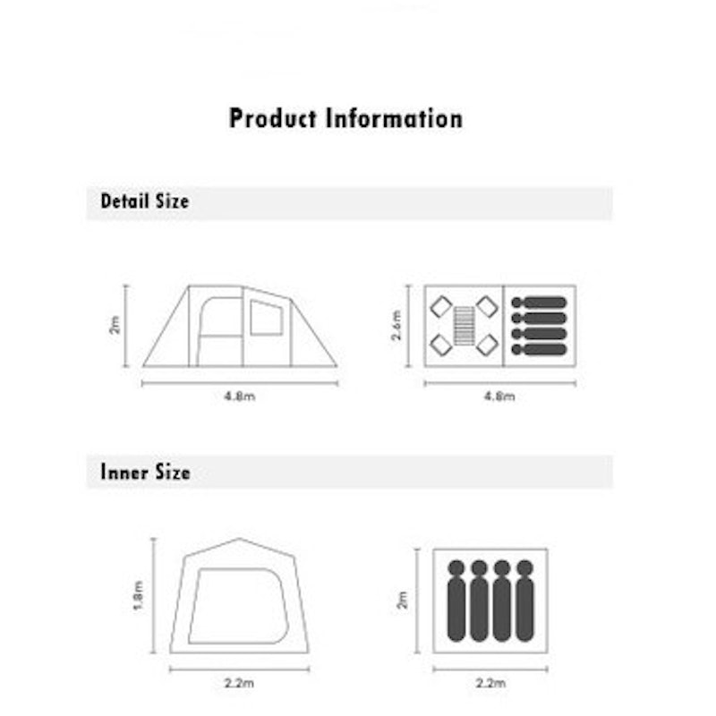 Alltrek Eclipta Tunnel 4P Tent 2