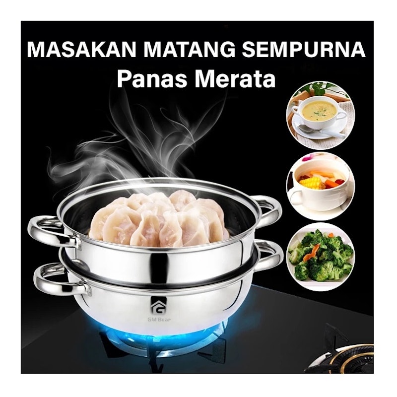 GM Bear Steamer Stainless Steel 2 Tingkat 2