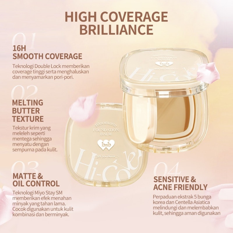 Barenbliss Bloomatte Hi-cover Foundation Balm SPF 50+ PA+++ TN1 Caramel