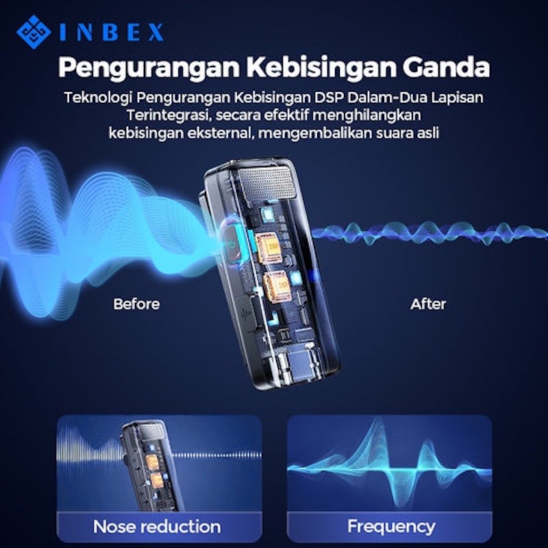 INBEX Microphone Bluetooth Wireless Lavalier Mic 3