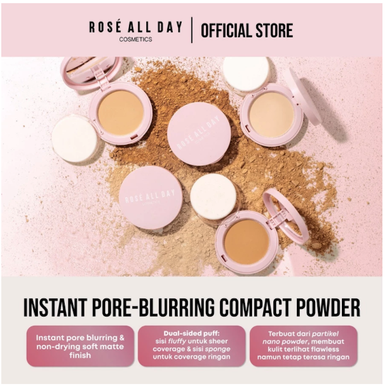 Rosé All Day The Realest Lightweight Compact Powder Tan 5