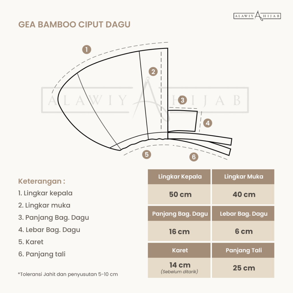 Alawiyahijab Gea Bamboo Ciput Dagu