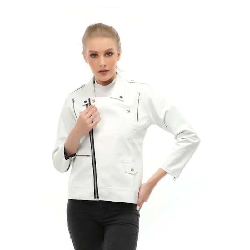 Glenice Jaket Kulit Casual Wanita