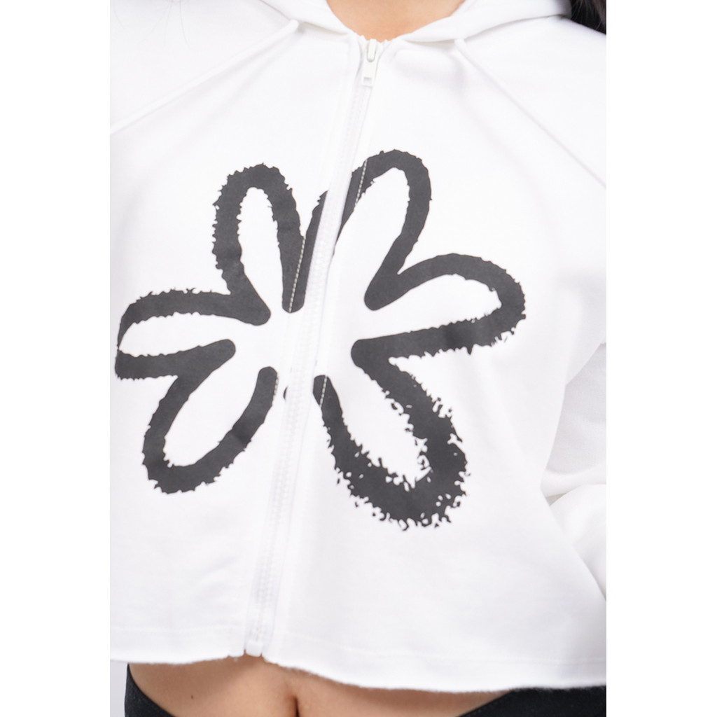 Delamibrands Kharisma Busana COLORBOX Graohic Crop Hoodie Jacket Off White
