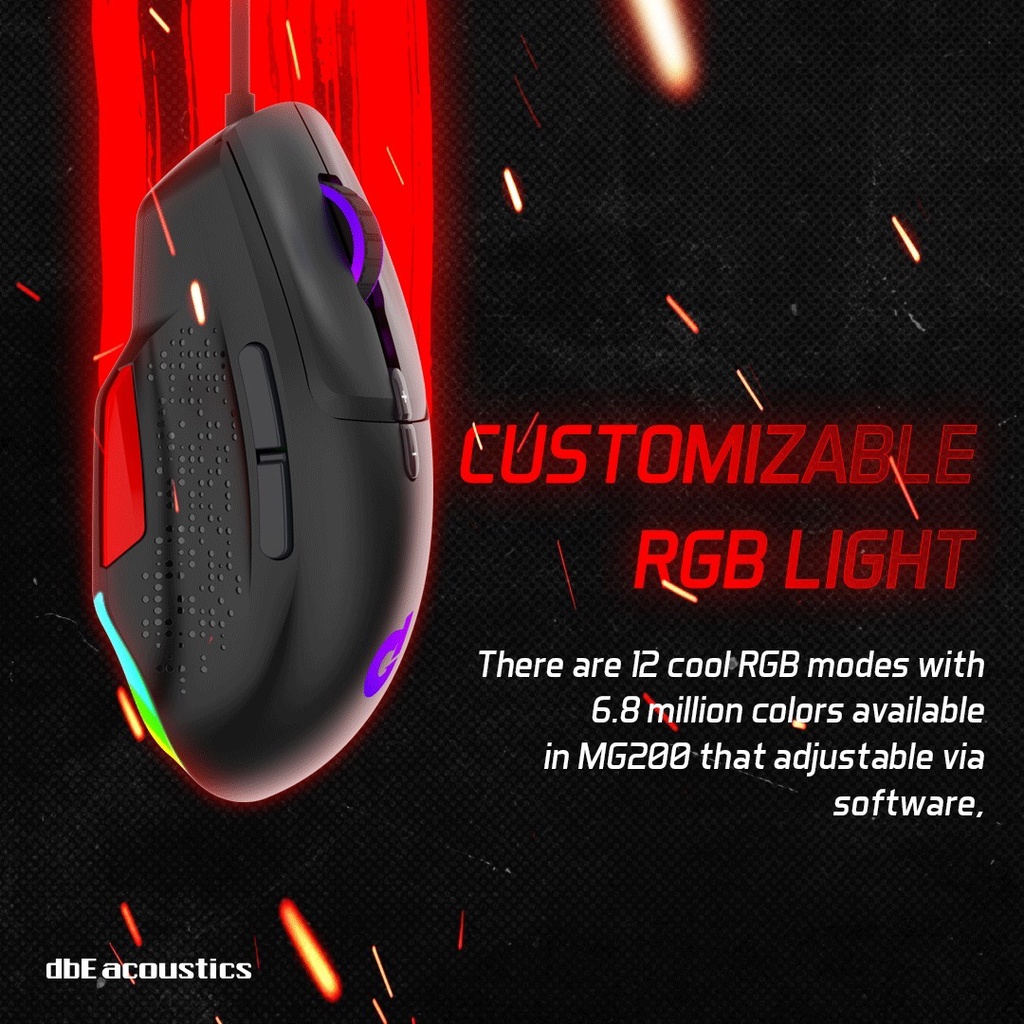 dBE dbE Programmable Ergonomic Gaming Mouse MG200