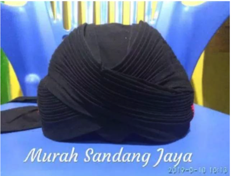 Blangkon Lipat Sunan Kalijaga Hitam Polos 5