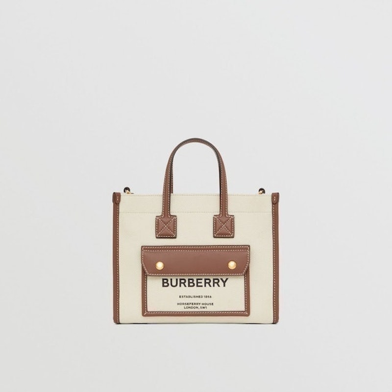 Two-tone Canvas and Leather Mini Freya Tote 2