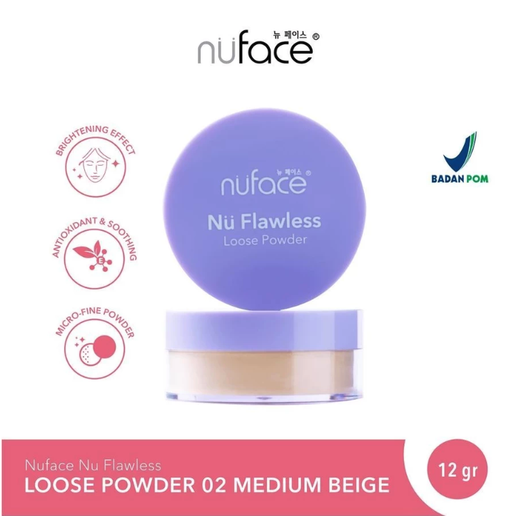 Victoria Care Indonesia Nuface Nu Flawless Loose Powder Medium Beige