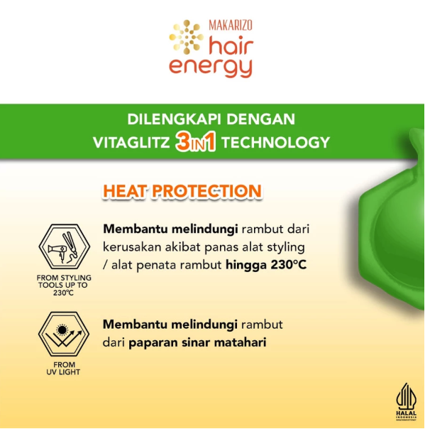 Akasha Wira International Makarizo Hair Energy Vitaglitz Hair Serum Aloe Melon