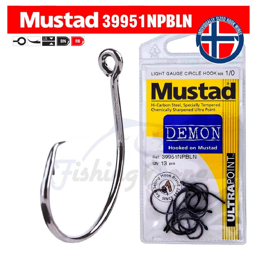 Mustad Fishing Mustad DEMON Light Gauge Circle Hook  39951 NP-BLN