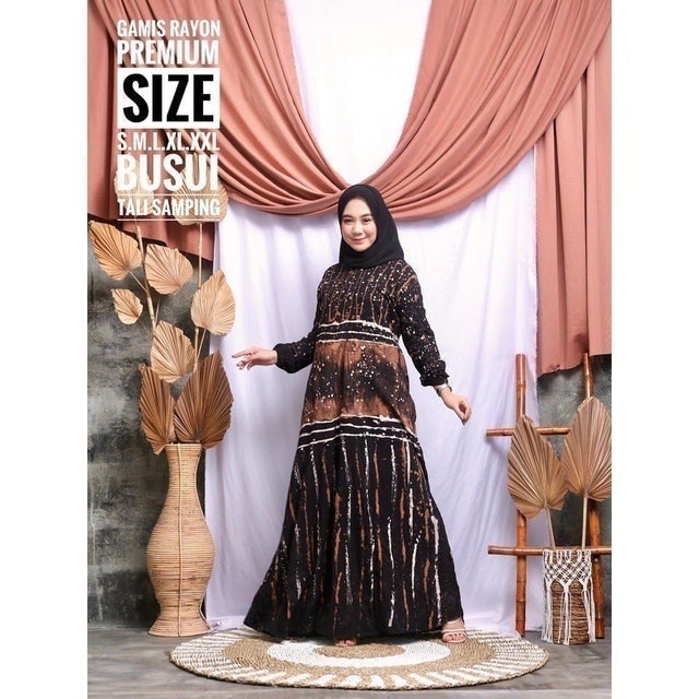 Batik Prass Gamis Rayon Super Grade A 