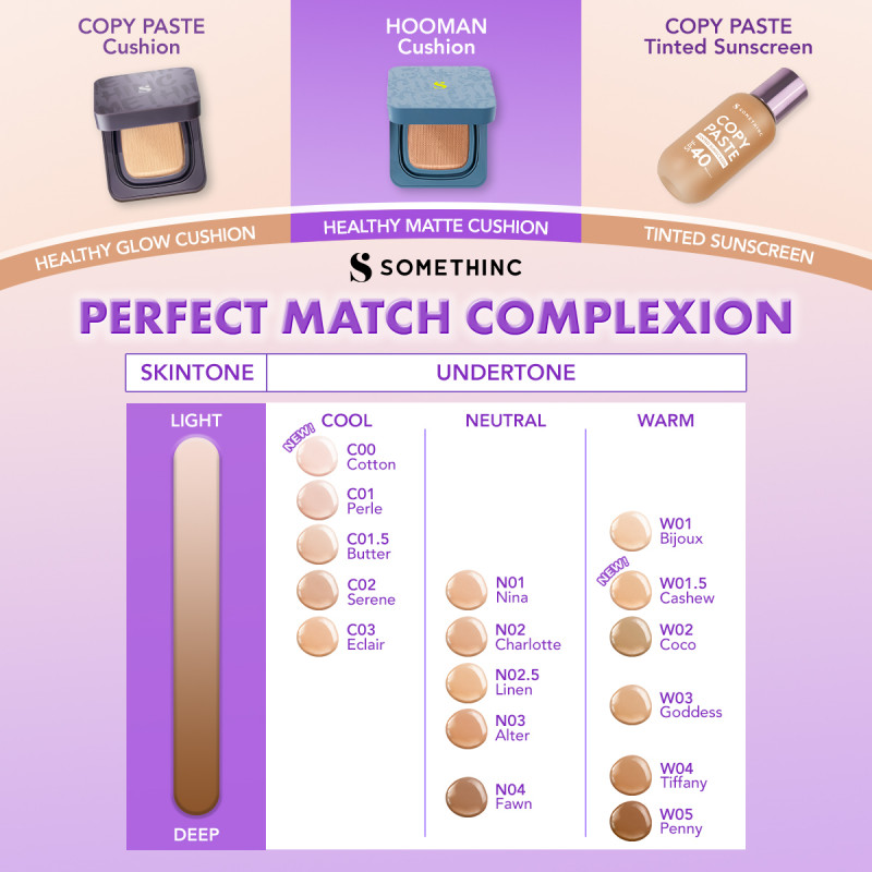 Royal Pesona Indonesia SOMETHINC COPY PASTE Breathable Mesh Cushion SPF 33 PA++ C00 Cotton