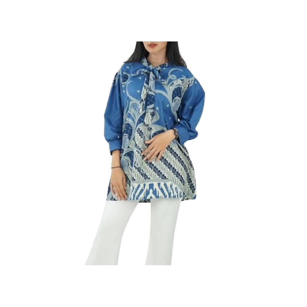 Batik Trusmi Blouse Batik Motif Liris Biru