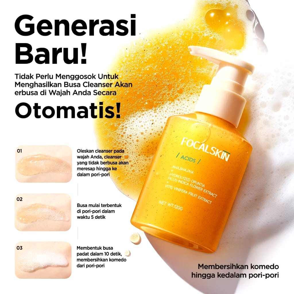FCL Internasional Indonesia FOCALSKIN Porefying Bubble Cleanser Facial Wash