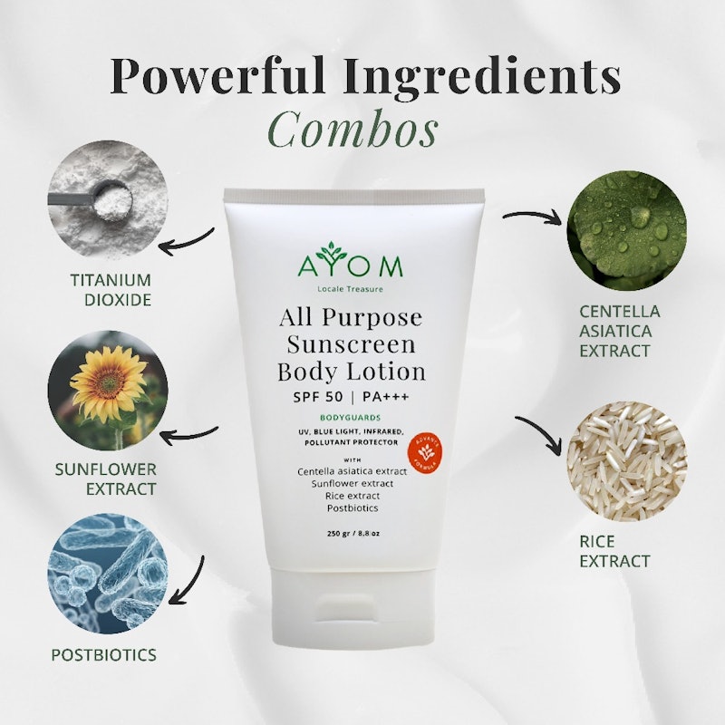 AYOM All Purpose Sunscreen Body Lotion SPF 50 PA+++ 4