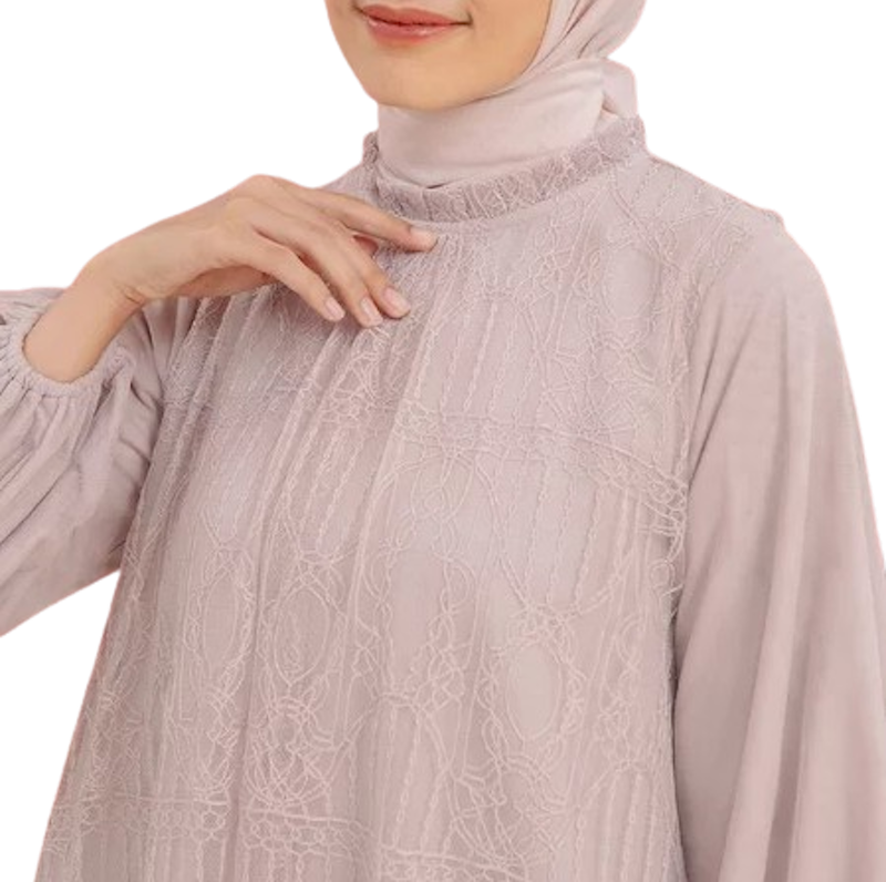 HijabChic Syahira Pink Nude Dress 4