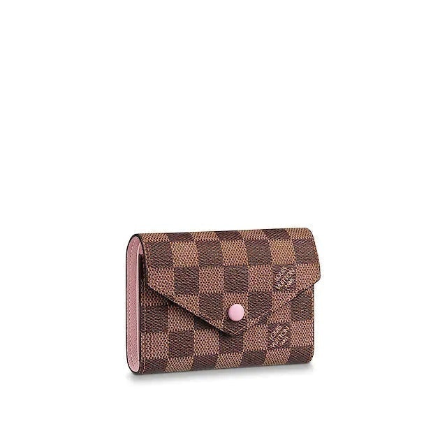 Victorine Wallet Rose Ballerine Damier Ebene Canvas ｜ N61700