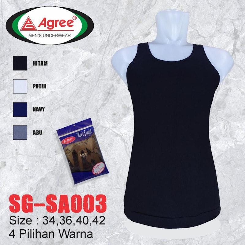 Agree Singlet Pria Stretchy 3