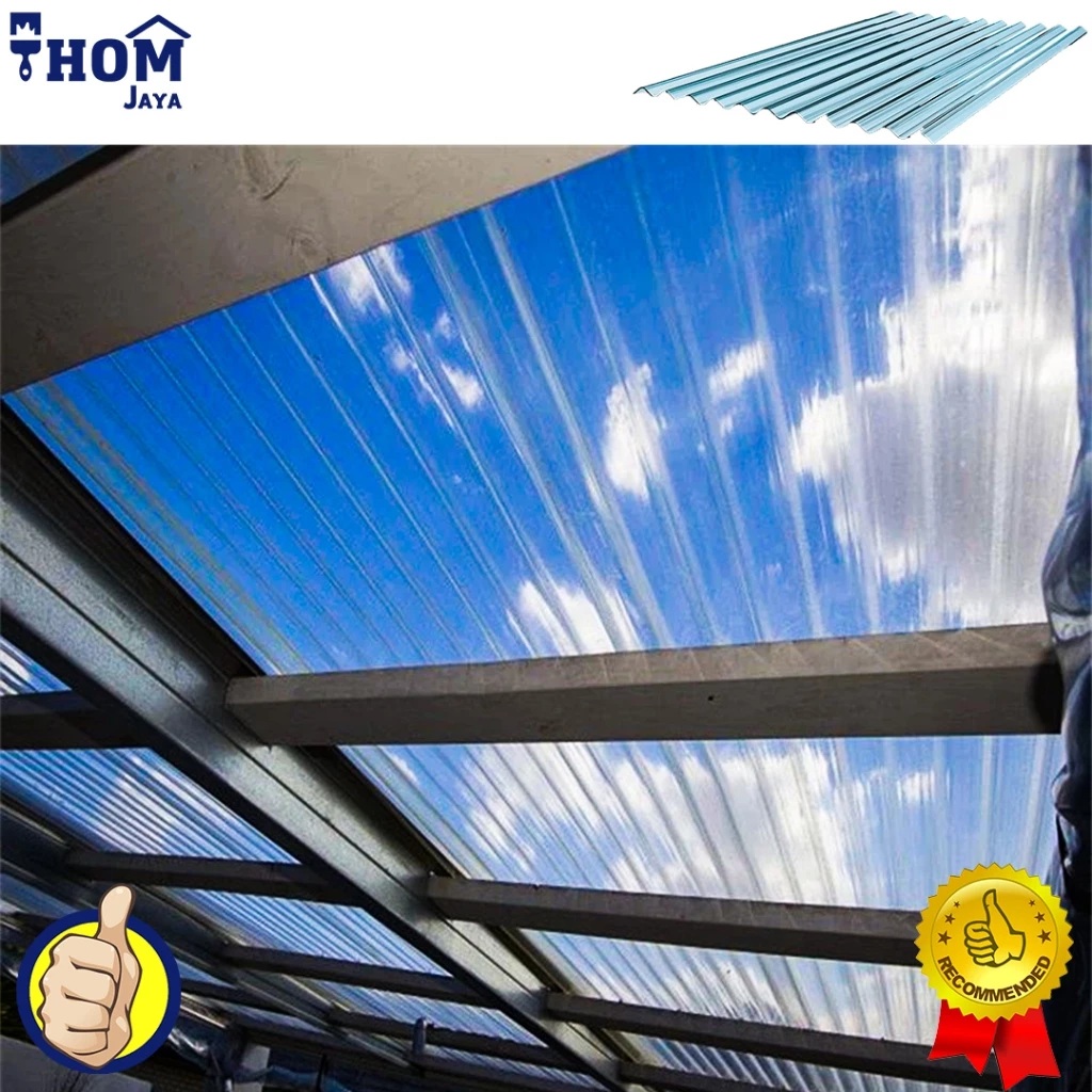  Thom Jaya Atap Fiber Gelombang Kecil Transparan