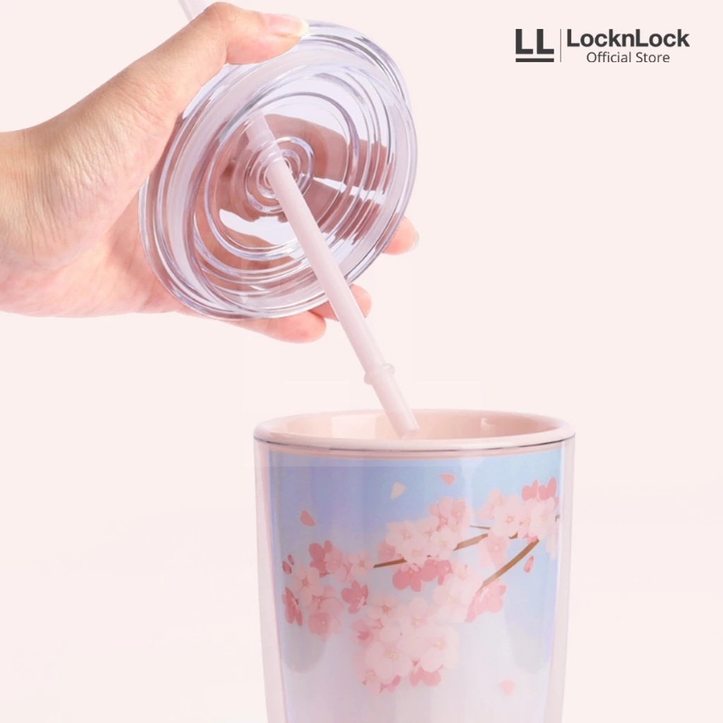 LocknLock LocknLock Exclusive NEW Double Wall Cold Cup Cherry Blossom HAP522