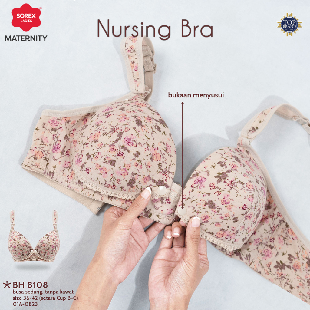 Prakarsa Jaya Sentosa Sorex Nursing Bra Motif Bunga Cup B BH 8108