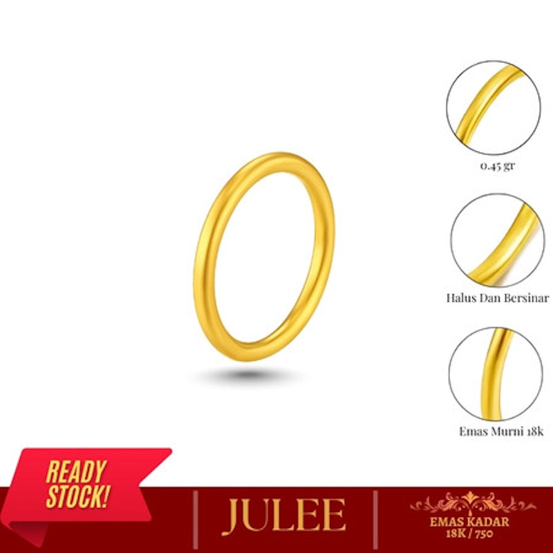JULEE Cincin Polos Emas 18k 3
