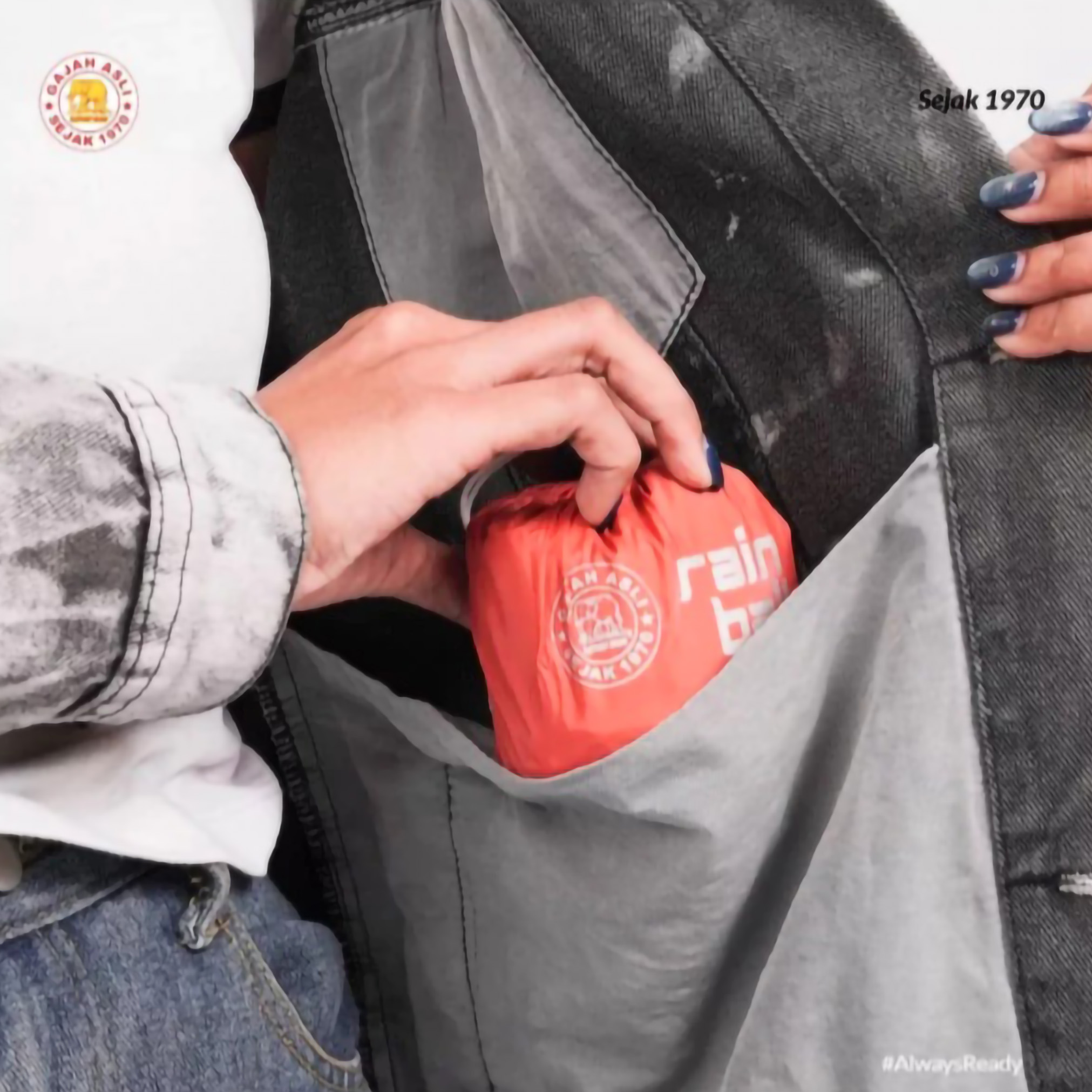 Trijaya Arrum Lestari Elephant Brand Jas Hujan Ponco Lengan Rain Ball