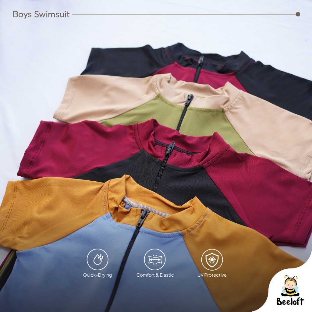 Beeloft Baju Renang Anak Laki-laki Shadow Green 5